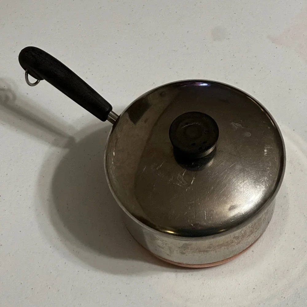Revere‎ Ware 1.5 Qt Saucepan Copper Bottom Stainless Steel Pot & Lid USA 90 j
